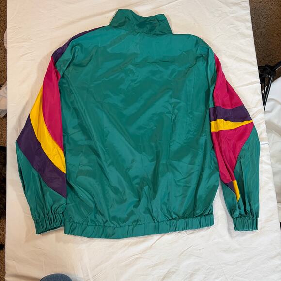 80s 90s Women’s colorblock windbreaker.  Lightweight. Size S. Retro.  Zip front - Picture 2 of 7